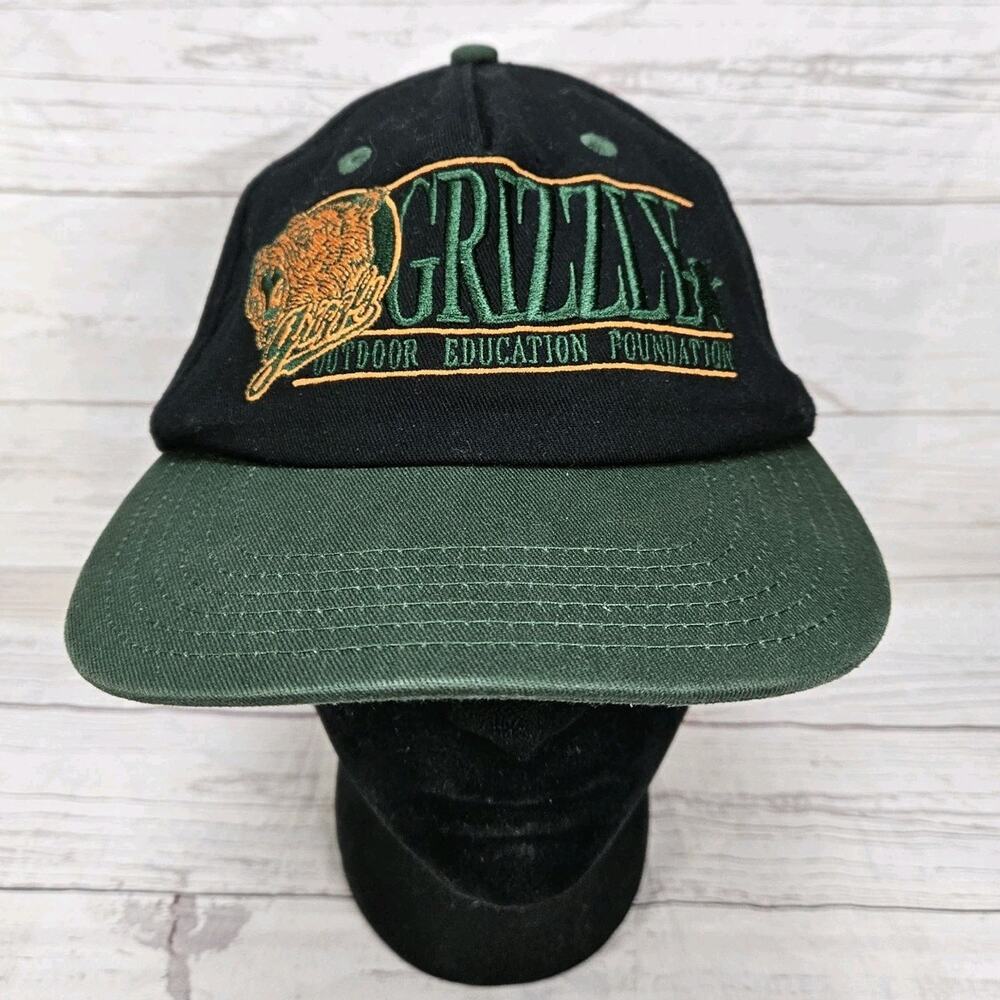Grizzly GripTape Outdoor Education Foundation Snapback Hat Cap Black Green Skate